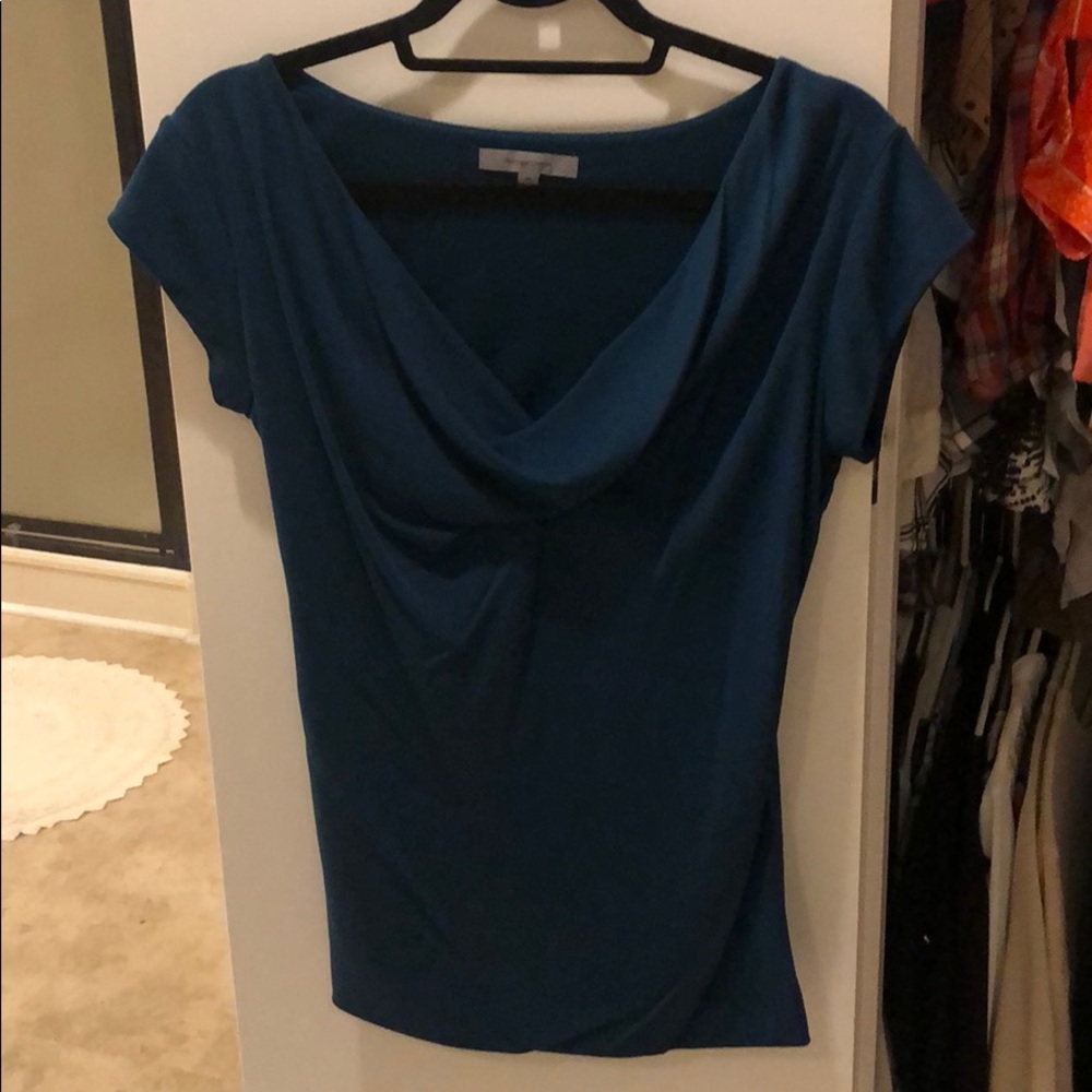 Deep teal blue work blouse